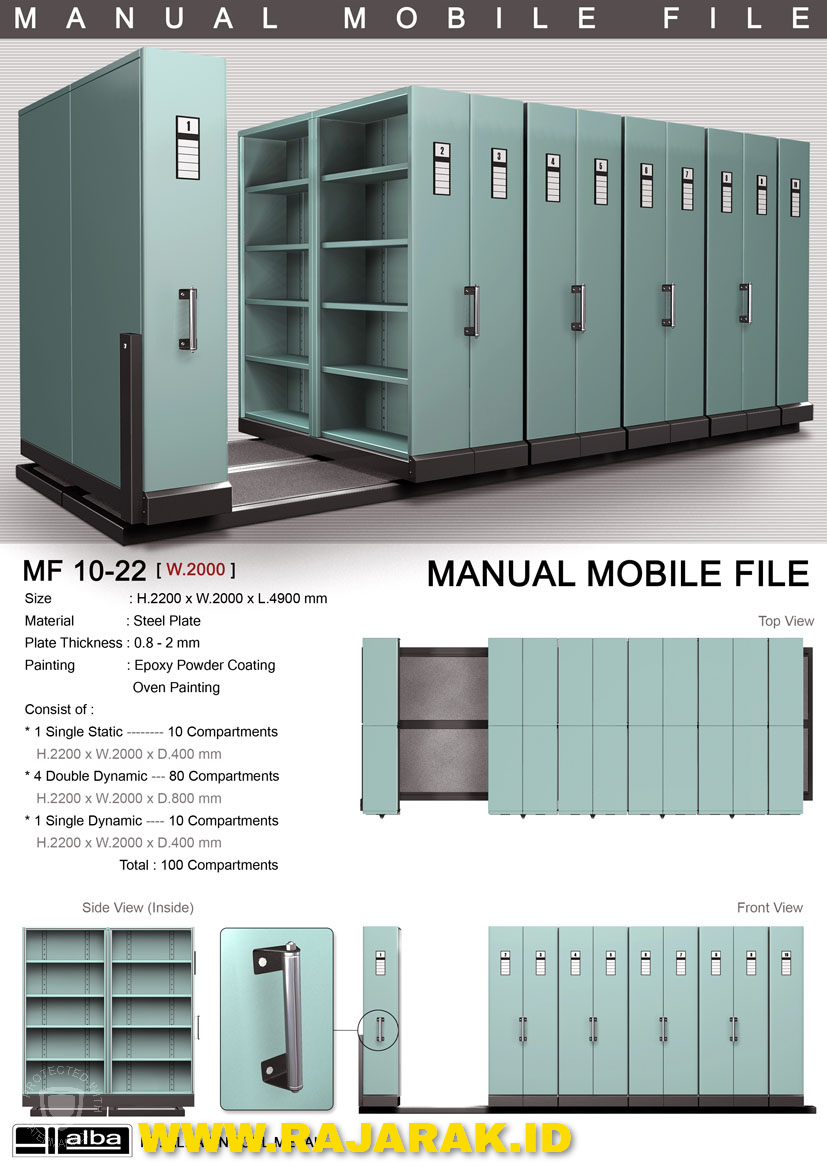 ALBA MOBILE FILE CABINET TIPE MF 10-22