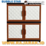 BUBBLE STAR VENUS HEXA KARAKTER 3 SUSUN - LEMARI PLASTIK - LEMARI BAJU WARNA COKLAT - BROWN