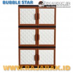 BUBBLE STAR VENUS HEXA KARAKTER 3 SUSUN - LEMARI PLASTIK - LEMARI BAJU WARNA COKLAT - BROWN