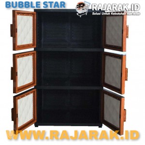 BUBBLE STAR VENUS HEXA KARAKTER 3 SUSUN - LEMARI PLASTIK - LEMARI BAJU WARNA COKLAT - BROWN 