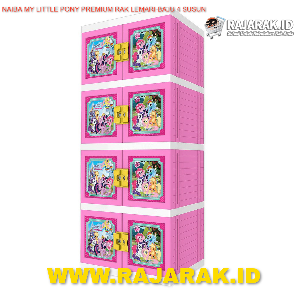  NAIBA  MY LITTLE PONY RAK LEMARI  BAJU  4 SUSUN BERKUNCI 