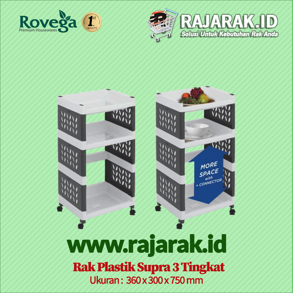 rak plastik rovega type supra 3 tngkat