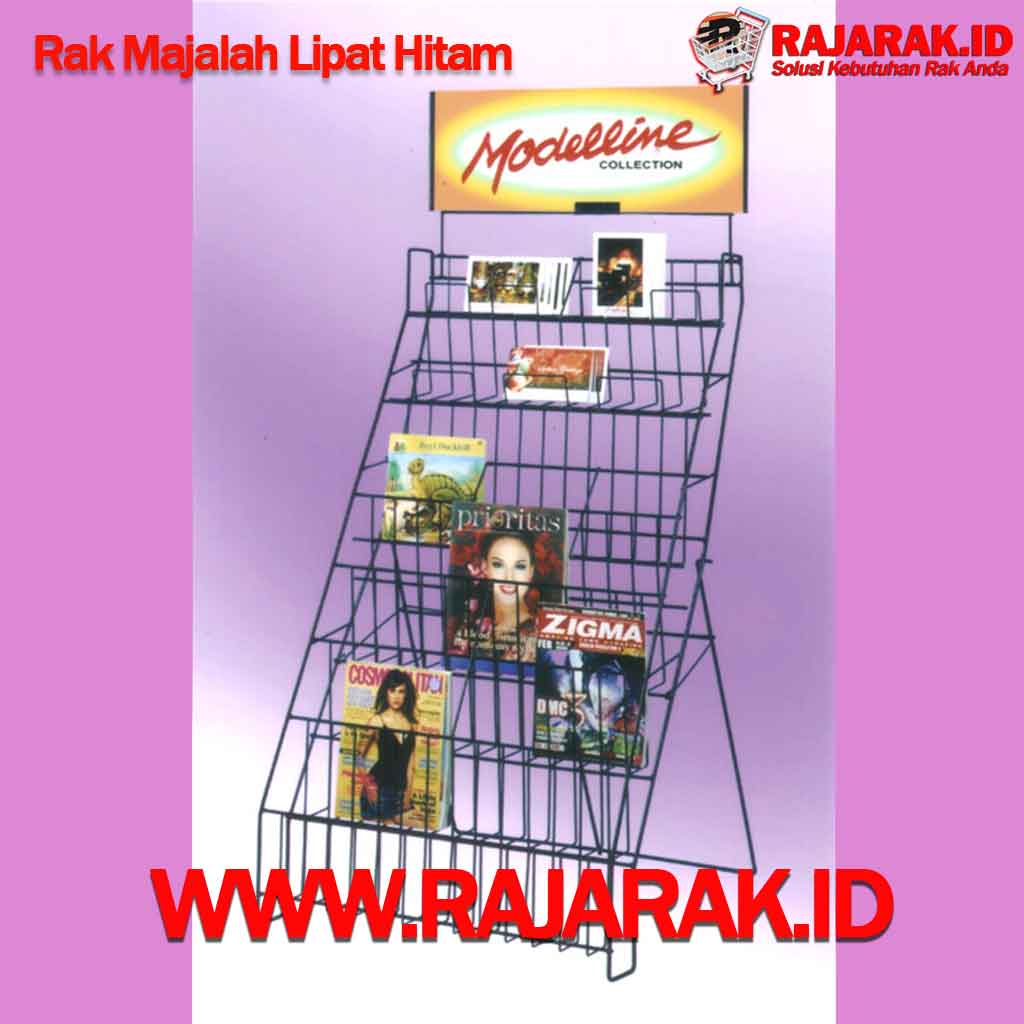 Rak Majalah Lipat Hitam