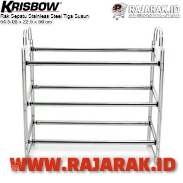 RAK SEPATU STAINLESS STEEL KRISBOW 3 SUSUN