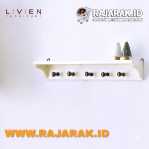 LIVIEN FURNITURE - RAK GANTUNG IVORY WHITE - RAK DINDING EVELYN SERIES