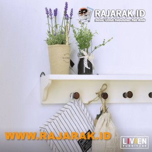 LIVIEN FURNITURE - RAK GANTUNG IVORY WHITE - RAK DINDING EVELYN SERIES