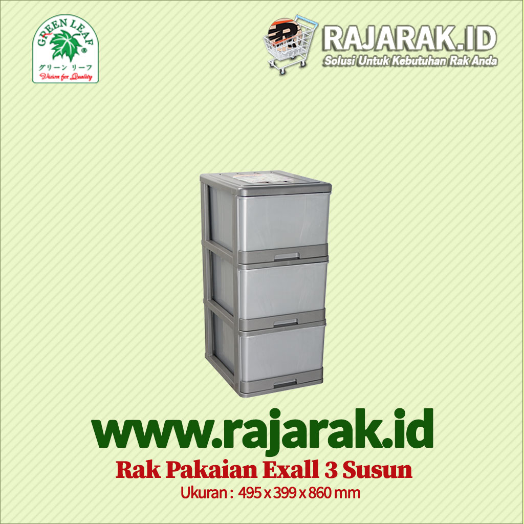 RAK BAJU / PAKAIAN GREEN LEAF TIPE EXALL 3 SUSUN