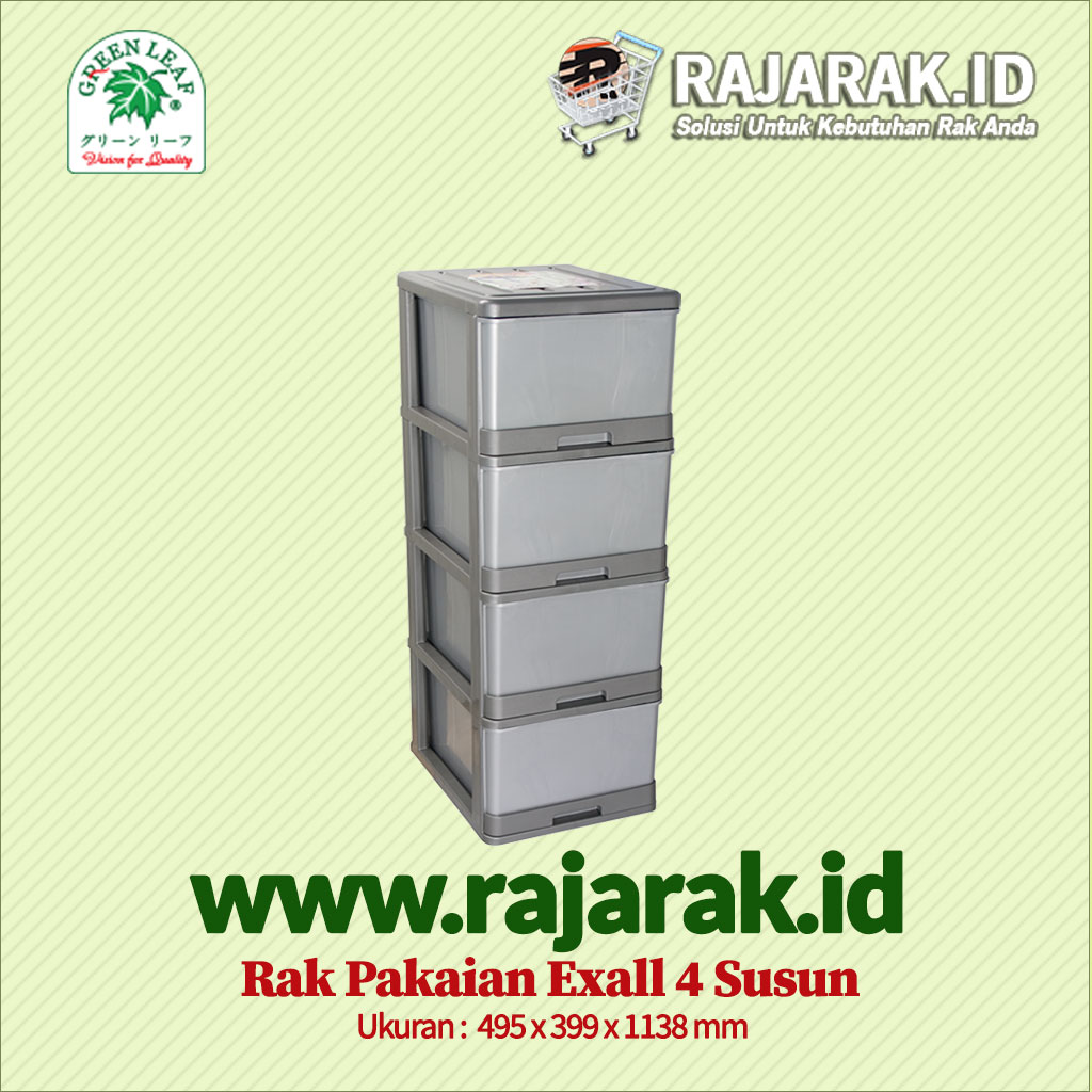 RAK BAJU / PAKAIAN GREEN LEAF TIPE EXALL 4 SUSUN