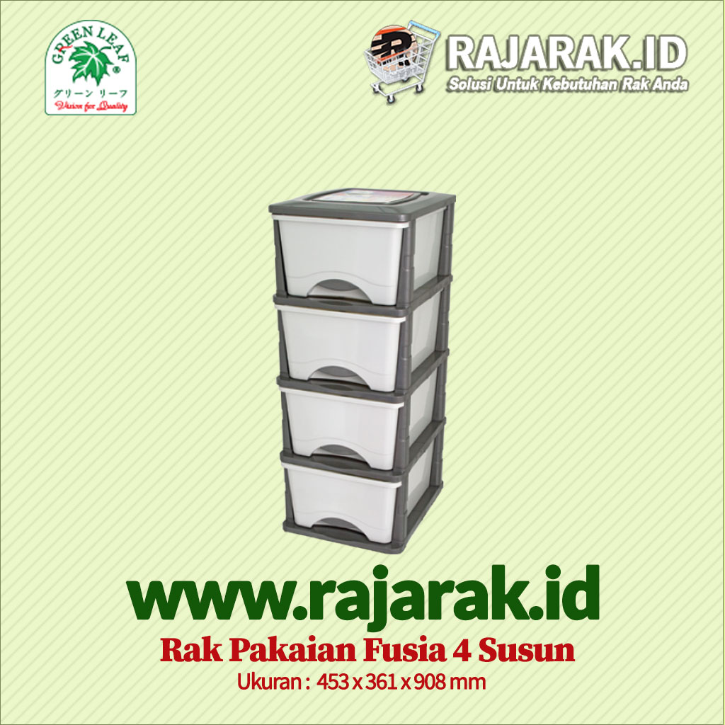 RAK PAKAIAN / BAJU GREEN LEAF TIPE FUSIA 4 SUSUN