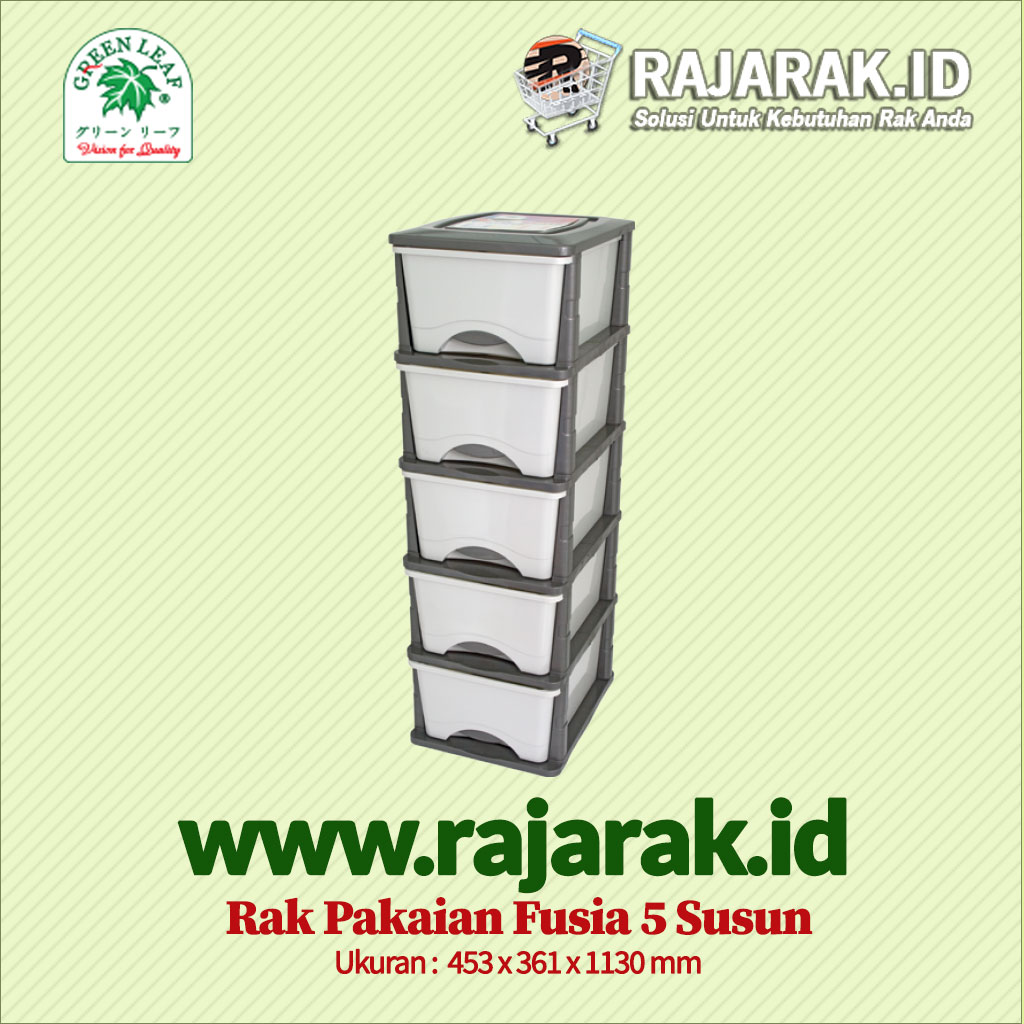 RAK PAKAIAN / BAJU GREEN LEAF TIPE FUSIA 5 SUSUN