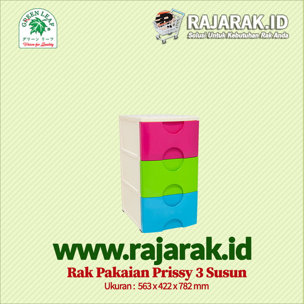 RAK PAKAIAN / BAJU GREEN LEAF TIPE PRISSY 3 SUSUN