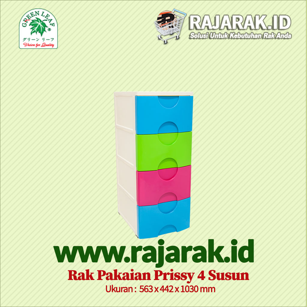 RAK PAKAIAN / BAJU GREEN LEAF TIPE PRISSY 4 SUSUN