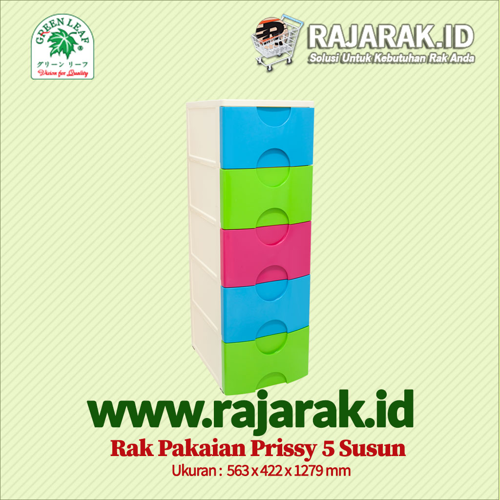 RAK PAKAIAN / BAJU GREEN LEAF TIPE PRISSY 5 SUSUN