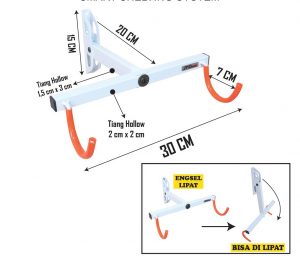 GANTUNGAN SEPEDA DINDING LIPAT TIPE GS-02