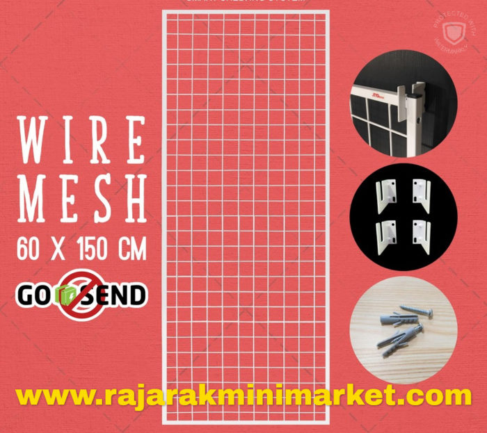 RAM BINGKAI WIREMESH 60x150 CM + H5 WALL PUTIH
