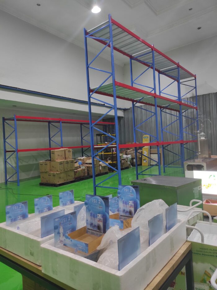 RAK BESI GUDANG UKURAN BESAR KAPASITAS 1 TON / SUSUN SHELVING TIPE RR-1000 | PANJANG 240 CM, LEBAR 100 CM, TINGGI 500 CM (UKURAN BISA CUSTOM, READY STOCK!!!) | KIRIM KE SELURUH INDONESIA