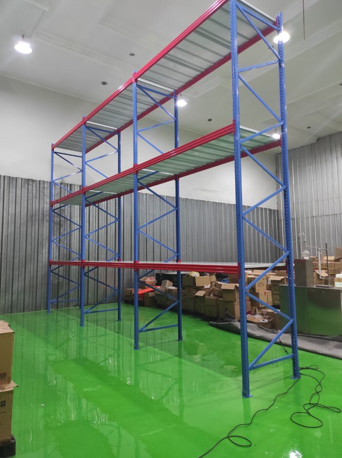 RAK BESI GUDANG UKURAN BESAR KAPASITAS 1 TON / SUSUN SHELVING TIPE RR-1000 | PANJANG 240 CM, LEBAR 100 CM, TINGGI 500 CM (UKURAN BISA CUSTOM, READY STOCK!!!) | KIRIM KE SELURUH INDONESIA