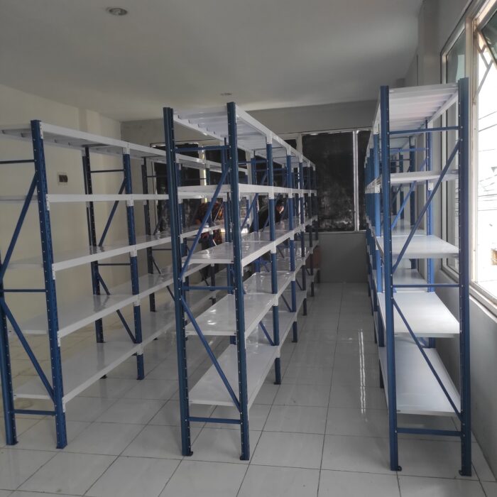 RAK BESI SUSUN GUDANG ARSIP KANTOR SERBAGUNA TIPE JF-70, KAPASITAS 70 KG / LEVEL, UKURAN 120x40x200 CM, 5 SUSUN 