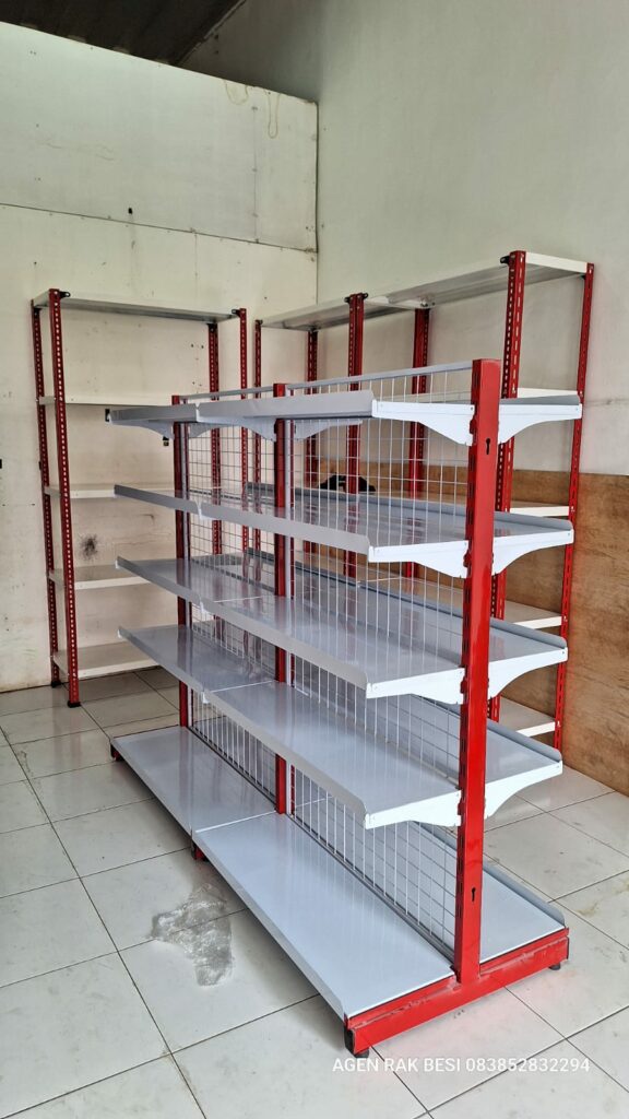 RAK MINIMARKET MURAH TIPE ZA-15 | RAK GONDOLA DISPLAY TOKO (PRODUK LOKAL) | UKURAN P. 90 CM, T. 120/150/170 CM, L.28 CM | WARNA CUSTOM | KIRIM KE SELURUH INDONESIA