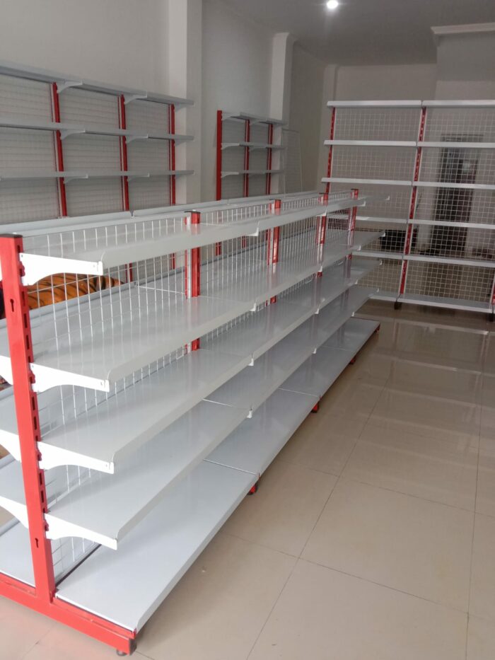 RAK MINIMARKET MURAH TIPE ZA-15 | RAK GONDOLA DISPLAY TOKO (PRODUK LOKAL) | UKURAN P. 90 CM, T. 120/150/170 CM, L.28 CM | WARNA CUSTOM | KIRIM KE SELURUH INDONESIA