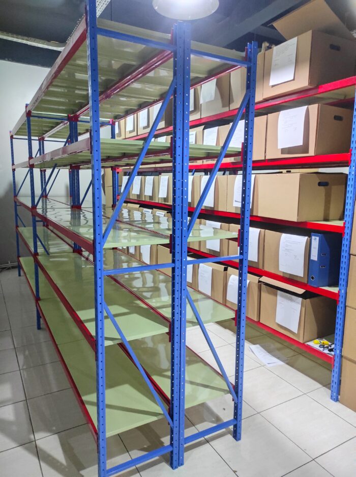 RAK BESI GUDANG SUSUN LIGHT DUTY SERBAGUNA TIPE C-150 | UKURAN 200x38x200 CM | KAPASITAS 150 KG/LEVEL x 5 LEVEL SHELVING