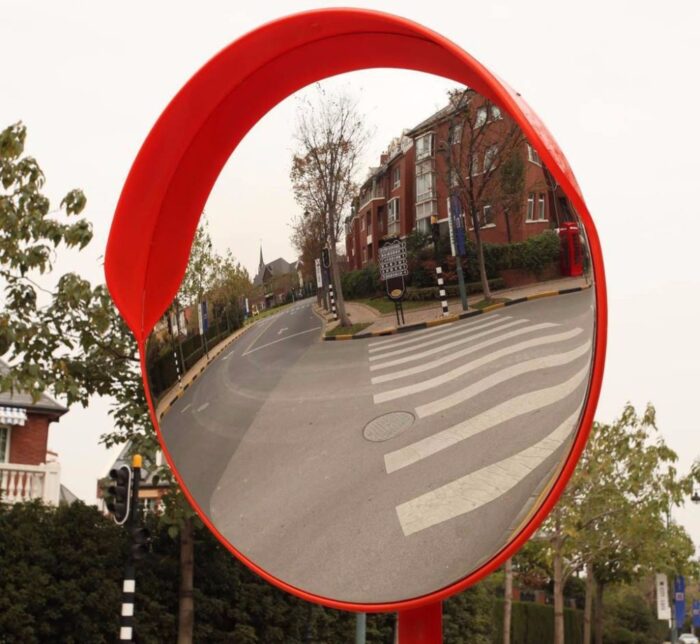 KACA CEMBUNG JALAN DIAMETER 45, 60, 80, 100 CM CERMIN CEMBUNG TIKUNGAN JALAN CONVEX MIRROR OUTDOOR RAJARAK.ID
