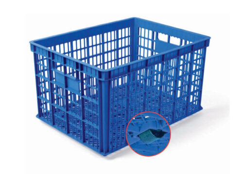 CONTAINER BOX INDUSTRI BESAR 200 LITER BERLUBANG RODA HANATA 3001 UKURAN 80 x 60 x 45 CM | RAJA RAK INDONESIA