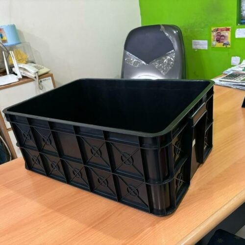 Container Box Plastik Industri Rapat Hitam Murah YTH-19B Low Grade Ukuran 61x41x24 Cm | Raja Rak Indonesia