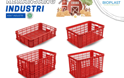 KERANJANG INDUSTRI MERAH BIOPLAST TIPE 6215, 6225, 6232, 6238