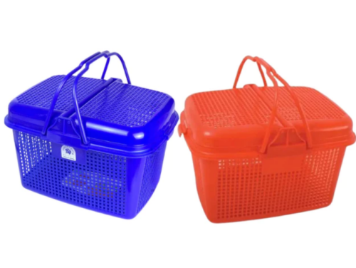 KERANJANG BELANJA PLASTIK MINIMARKET GREEN LEAF LEISURE 380 DT TUTUP